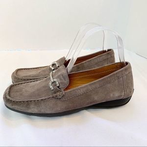 Geox Respira Suede Taupe‎ Horsebit Loafers Size 39